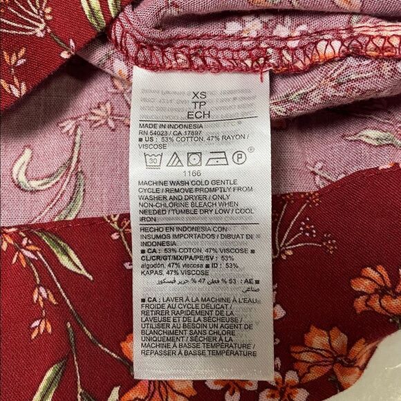 NWT Old Navy Red Fall Floral Short Flutter Sleeve Dress Women's Size XS - Picture 12 of 12